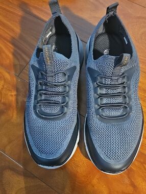 Skechers Mens Memory Foam Relaxed Fit Dual Lite Gray Atheltic Shoes Sz 8